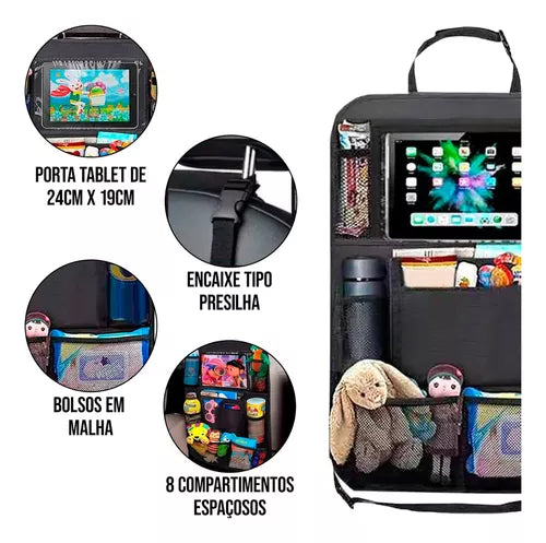 AutoOrganizer Pro – Bolsa Multifuncional para Encosto de Banco