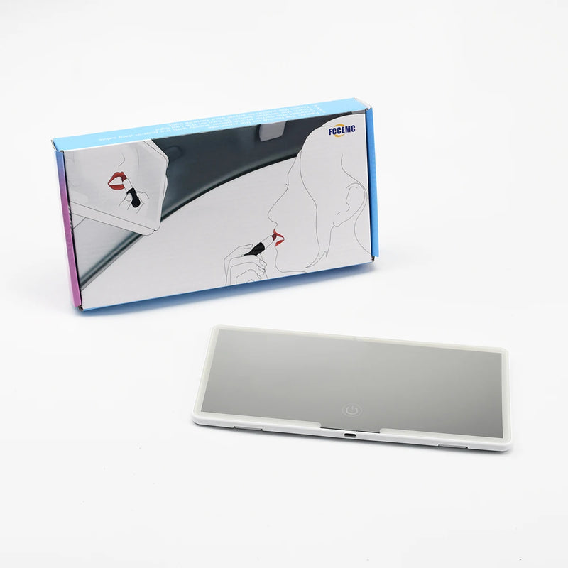 Espelho Interno para Carro com Iluminação LED — Espelho de Maquiagem HD para Para-sol