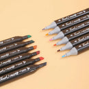 Canetas Marcadoras Coloridas à Base de Óleo Ponta Dupla • Pincel Tipo Manga