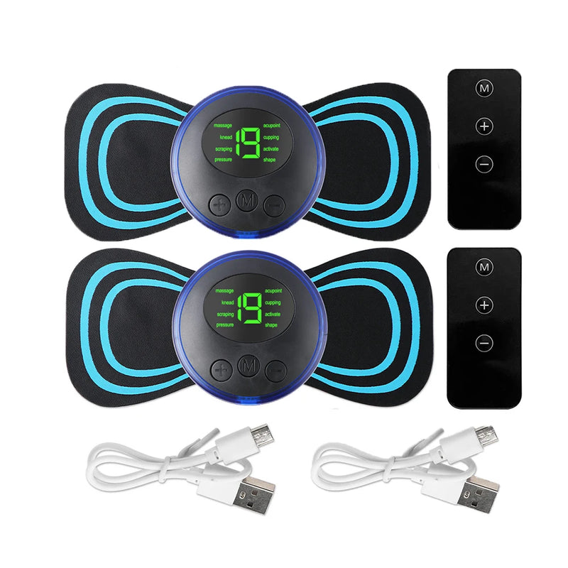 Mini Massageador Portátil EMS para Pescoço Alongador Elétrico Cervical • Alívio de Dor Muscular