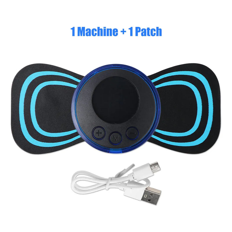 Mini Massageador Portátil EMS para Pescoço Alongador Elétrico Cervical • Alívio de Dor Muscular