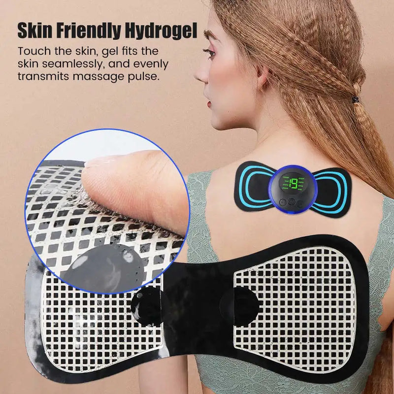 Mini Massageador Portátil EMS para Pescoço Alongador Elétrico Cervical • Alívio de Dor Muscular