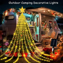 Luzes em Cascata de Estrela de Cinco Pontas